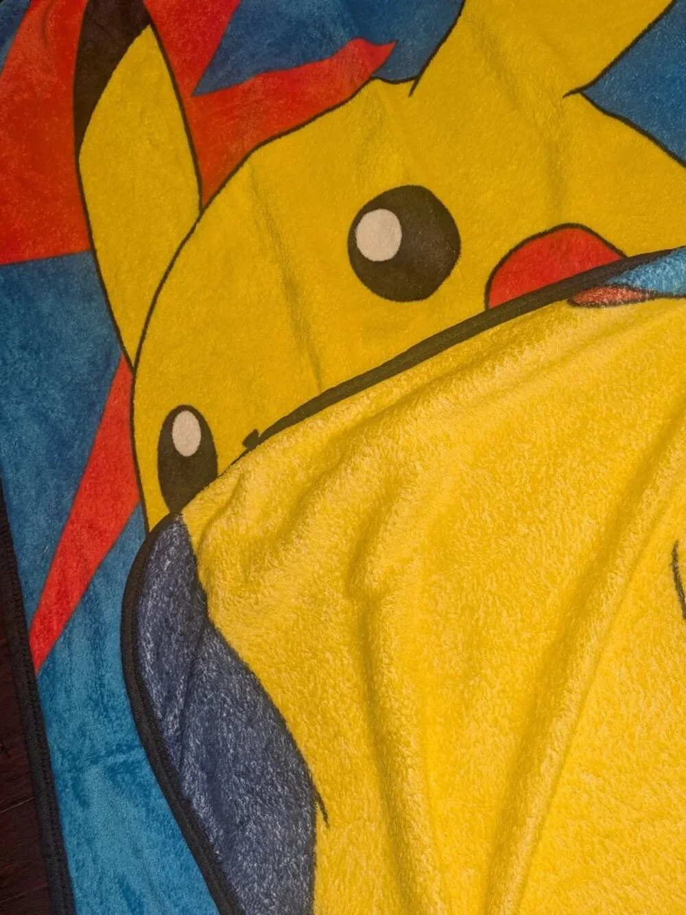 Pokemon Pikachu Throw Blanket 58x44 Pokeball Blue Plush